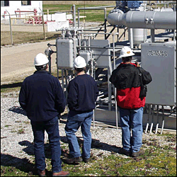 electrical contractor working at power plant