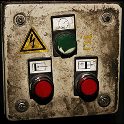 Control buttons for plastic extruder